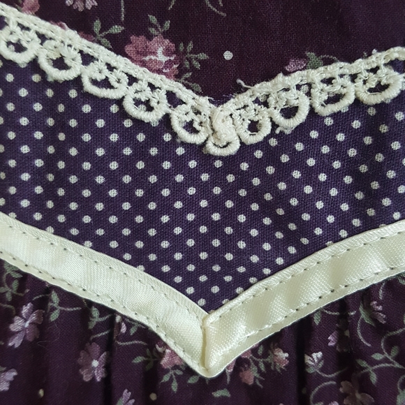 Vintage 1970's Purple Gunne Sax Prairie Dress by Jessica McClintock - Picture 4 of 14